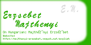 erzsebet majthenyi business card